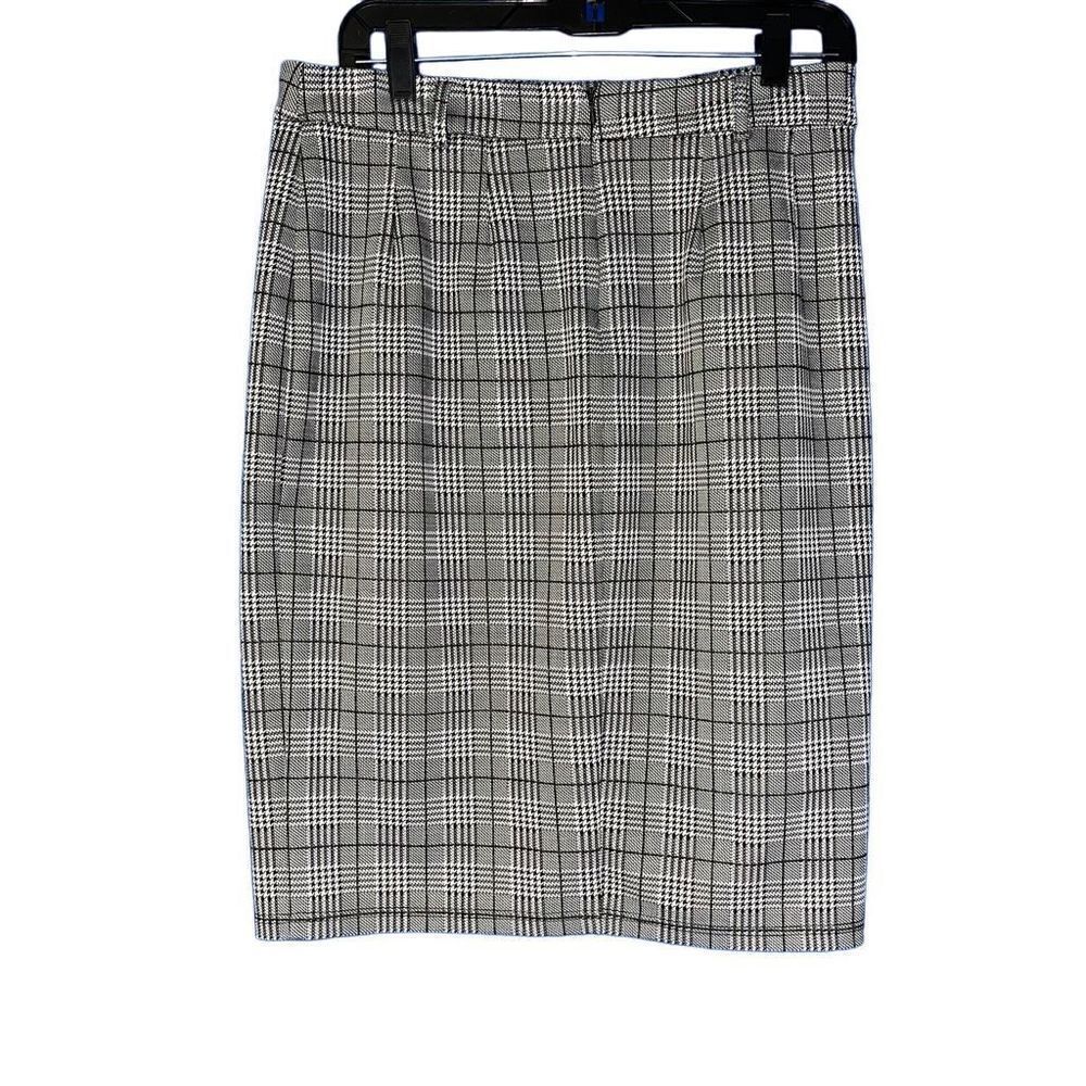 Kate Kasin black‎ & white houndstooth pencil skirt large